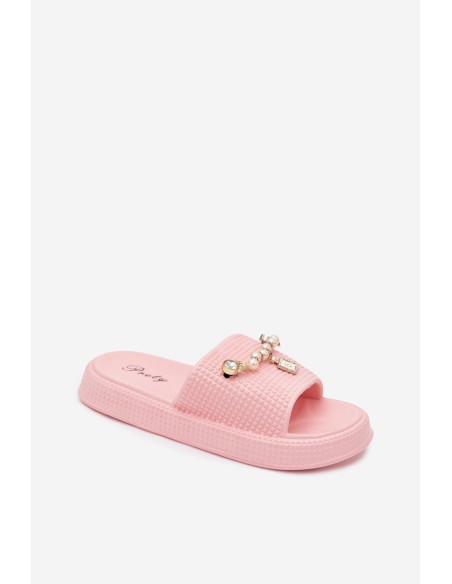Women's Foam Slides With Decoration Pink Rosehip