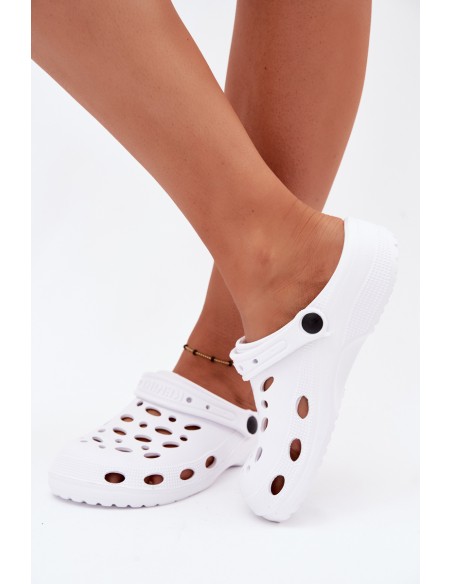 Women's White Foam Clogs Chodaki Parker