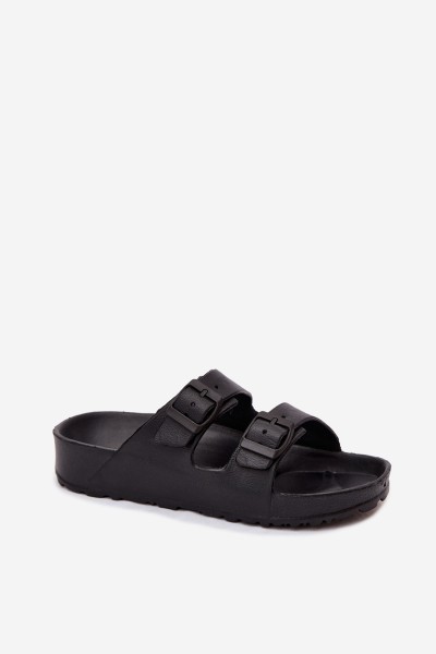 Women's Foam Slides With Straps Black Calico 2