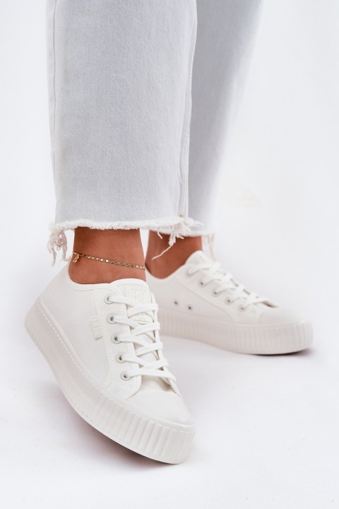 Women Fabric Sneakers On Platform Big Star RR274776 White