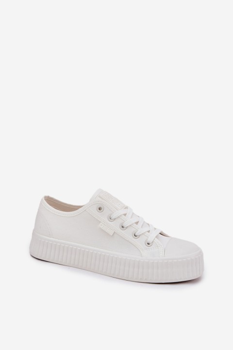 Women Fabric Sneakers On Platform Big Star RR274776 White
