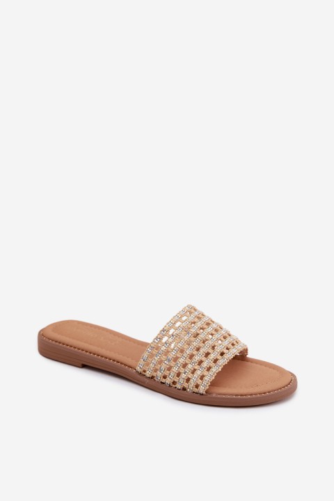 Women's Flat Beige Fendi Slides