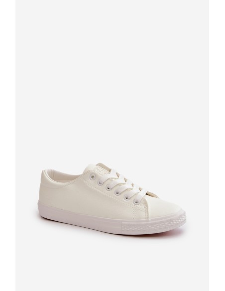 Women's Leather Lace-up Classic Sneakers White Misima