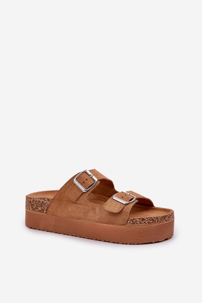Womens sandals on a massive platform with buckles Camel Aramia 2
