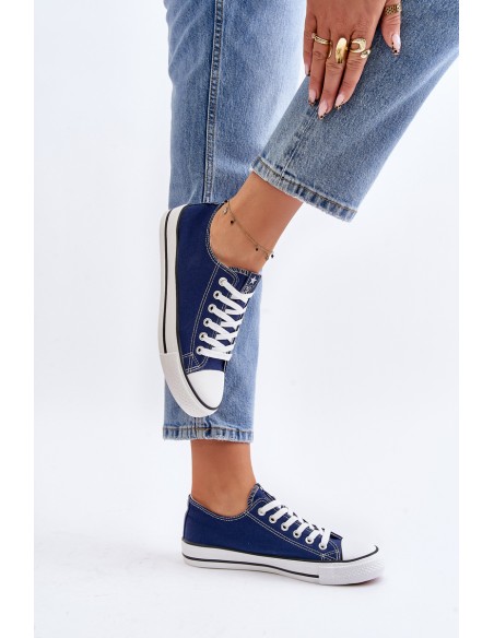 Women's Classic Sneakers Navy Blue Ecoma