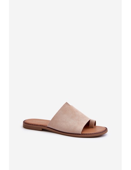 Women's Suede Slip-On Sandals Beige Amite