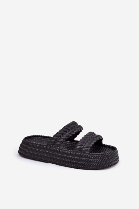 Foam Lightweight Women's Slippers On Platform S.Barski ZK51-001 Black