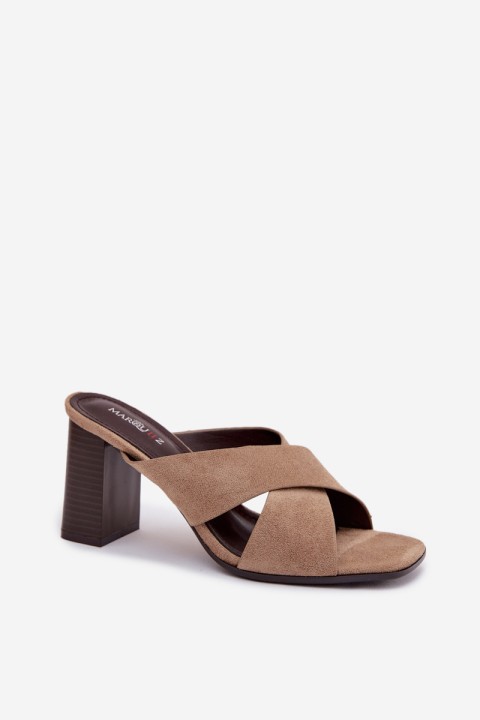 Women's Block Heel Dark Beige Denessa