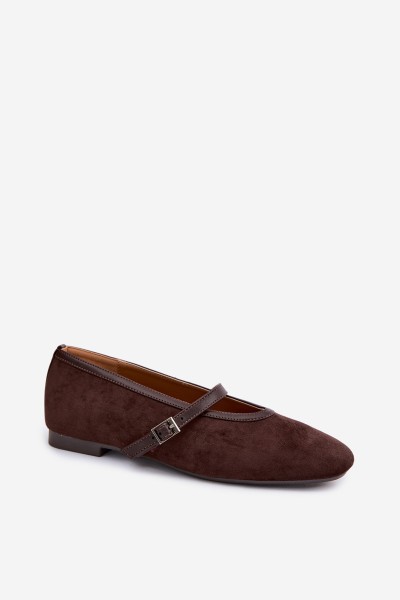 Felora Eco Suede Ballerinas With Strap 2