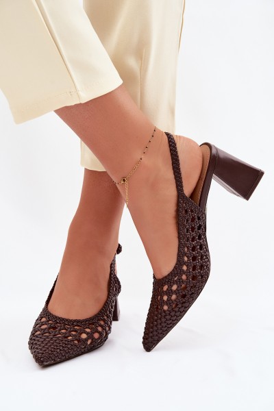 Women's Block Heel Chocolate Sandals Kedira