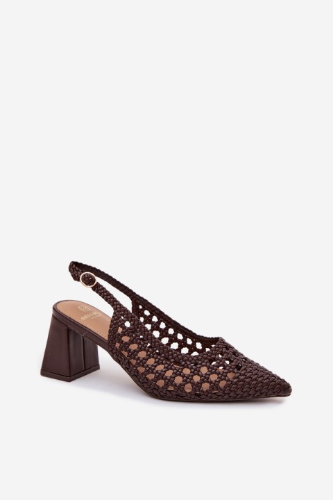 Women's Block Heel Chocolate Sandals Kedira