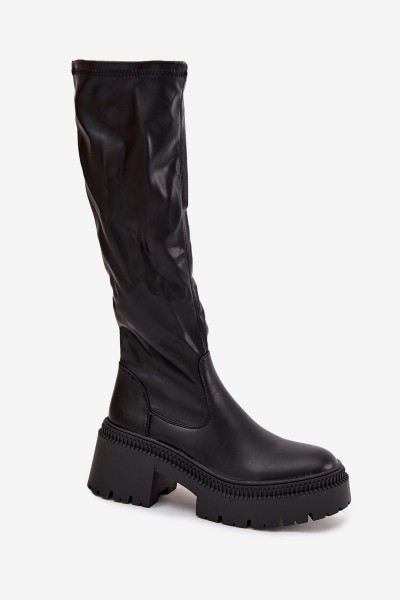 Women's Boots with Thick Heel and Platform Slip-On Black Florinne 2