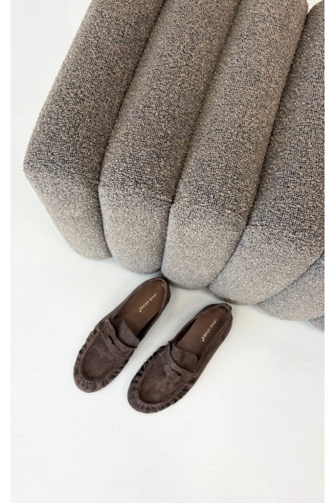 Women's Loafers with Ruching Eco Suede Brown Sabley