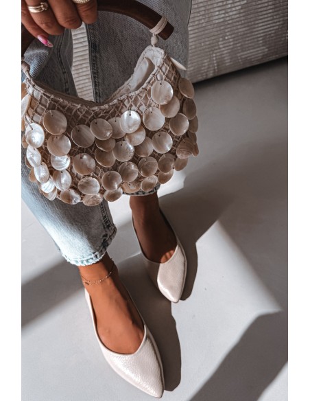 Beige Eco Leather Ballerinas Nelisa