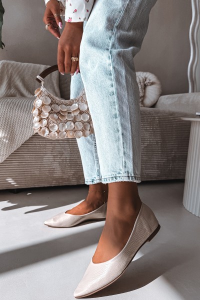 Beige Eco Leather Ballerinas Nelisa 2