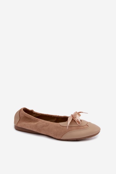 Sport Ballerinas with Laces Dark Beige Peony 2