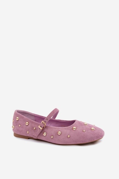 Purple Cuddly Ballerinas with Embellishment and Strap 2