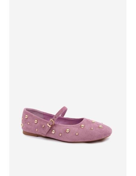 Purple Cuddly Ballerinas with Embellishment and Strap