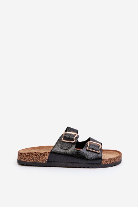 Women's Sandals with Buckles Black Fronila