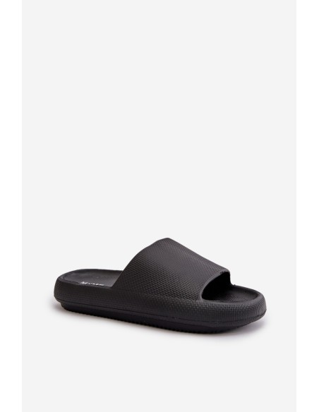 Women's Lightweight Foam Slippers On Thick Sole Black Querceria
