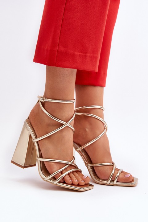 Fashionable High-heeled Sandals Gold Josette