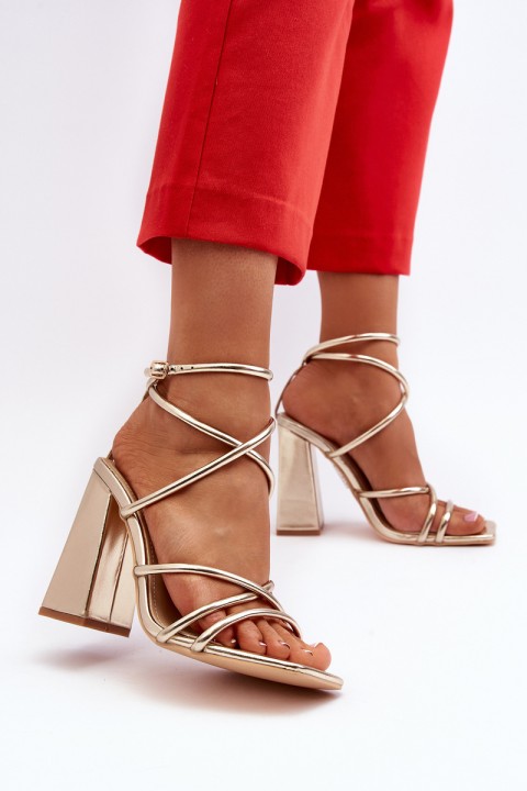 Fashionable High-heeled Sandals Gold Josette