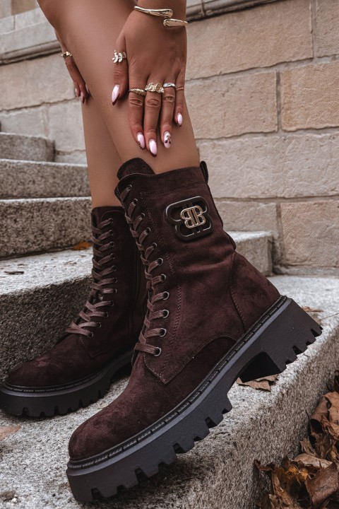 Women's Wokrery boots with decorative element insulated chocolate Kalindra