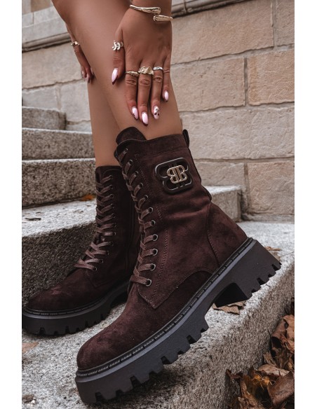 Women's Wokrery boots with decorative element insulated chocolate Kalindra