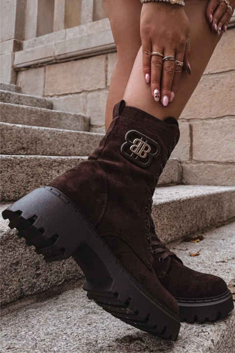 Women's Wokrery boots with decorative element insulated chocolate Kalindra