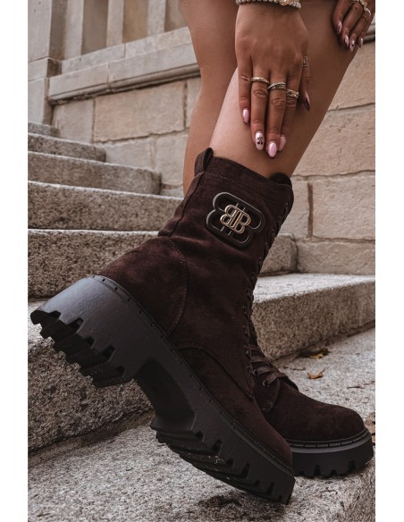 Women's Wokrery boots with decorative element insulated chocolate Kalindra