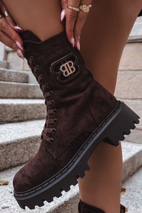 Women's Wokrery boots with decorative element insulated chocolate Kalindra