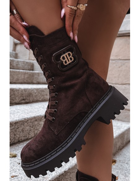Women's Wokrery boots with decorative element insulated chocolate Kalindra