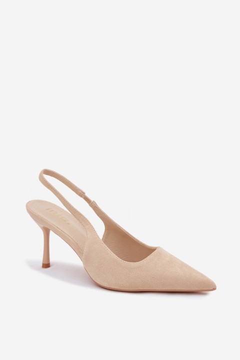 Women's High Heel Sandals Beige Eco Suede Kevina