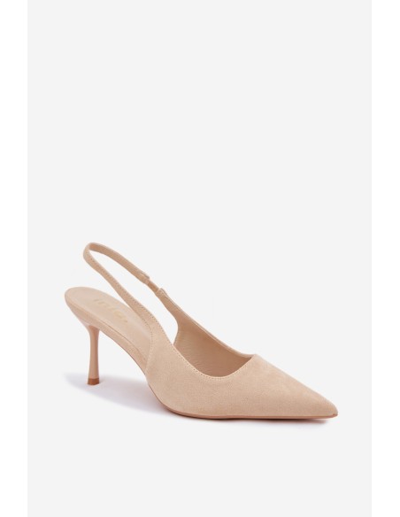 Women's High Heel Sandals Beige Eco Suede Kevina