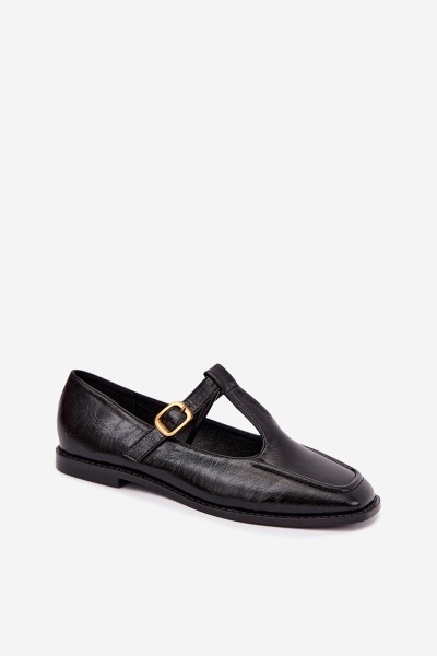 Women's Patent Leather Loafers With Strap Black Bonnia 2