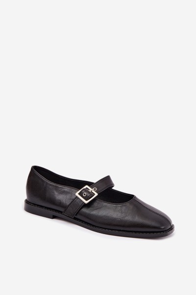 Women's Ballerina Flats with Buckle Black Muretta 2