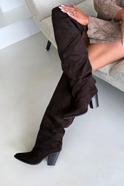 Women's Block Heel Ankle Boots Brown Anica