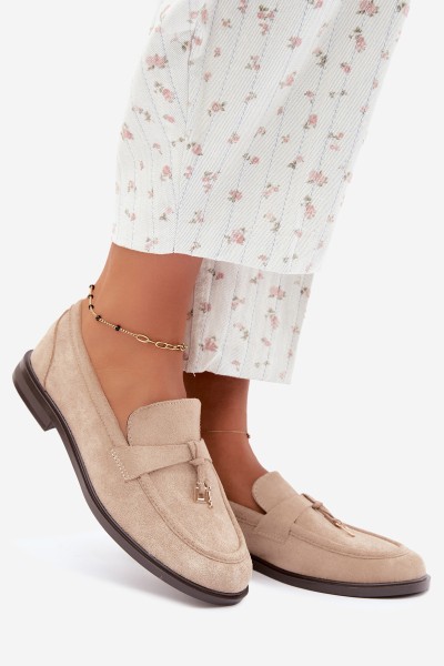 Women's Beige Eco Suede Moccasins Raylie