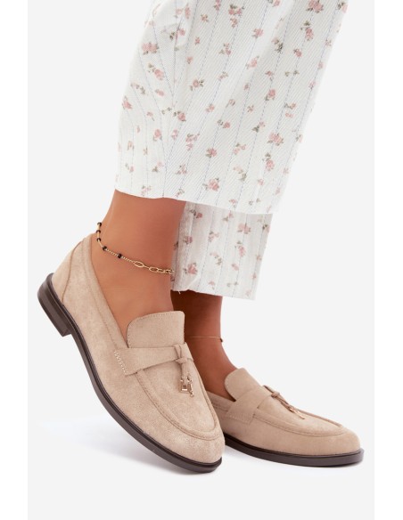 Women's Beige Eco Suede Moccasins Raylie