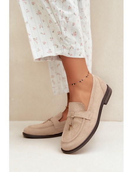 Women's Beige Eco Suede Moccasins Raylie