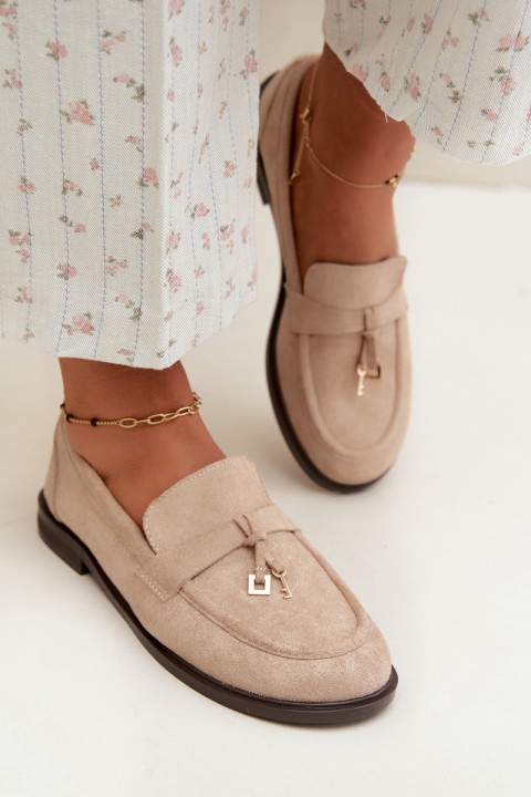 Women's Beige Eco Suede Moccasins Raylie