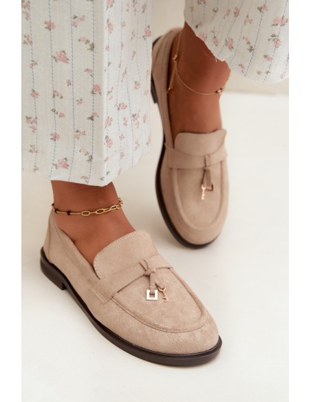 Women's Beige Eco Suede Moccasins Raylie