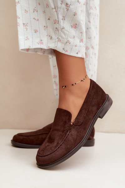 Women's Loafersy Mokasins from Eco Suede Chocolate Laisie