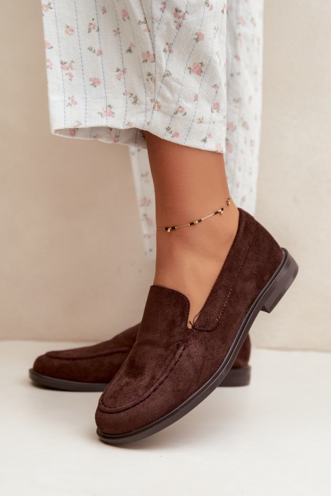 Women's Loafersy Mokasins from Eco Suede Chocolate Laisie