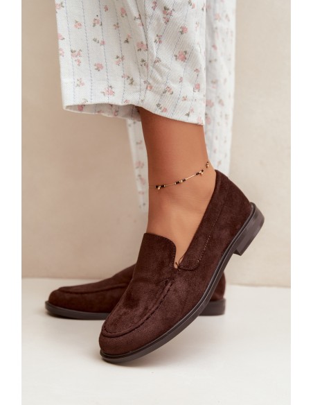 Women's Loafersy Mokasins from Eco Suede Chocolate Laisie