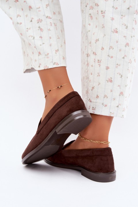 Women's Loafersy Mokasins from Eco Suede Chocolate Laisie