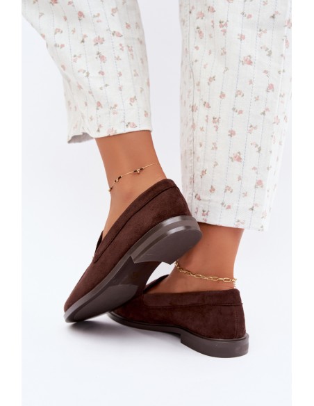 Women's Loafersy Mokasins from Eco Suede Chocolate Laisie