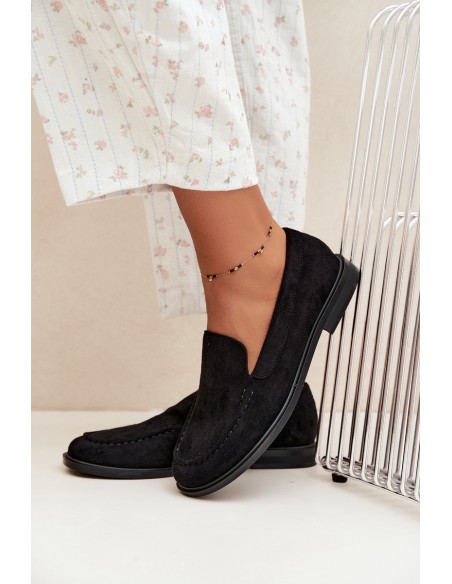 Women's Black Eco Suede Loafers and Moccasins Laisie