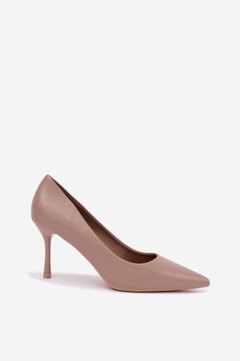 Classic Khaki Eco Leather High Heels Nesha