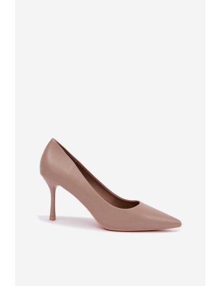 Classic Khaki Eco Leather High Heels Nesha